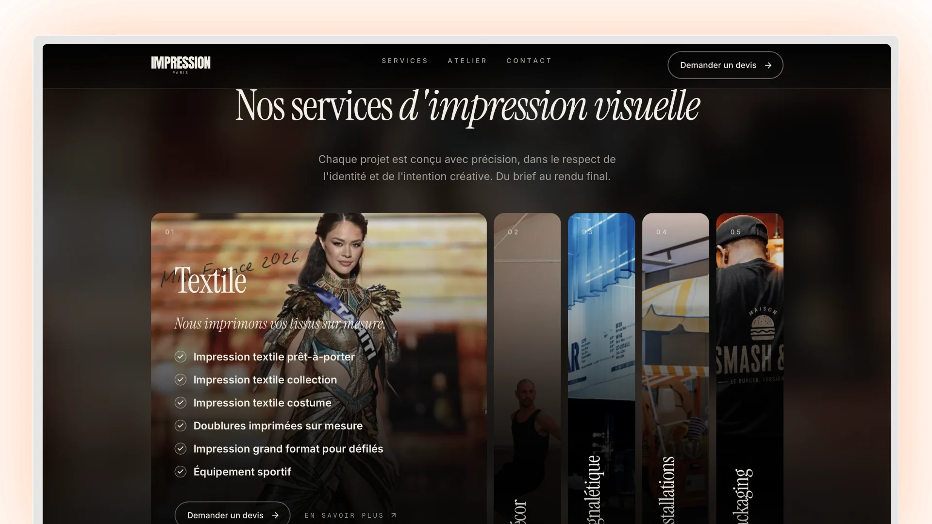 Capture du site IMPRESSION Paris