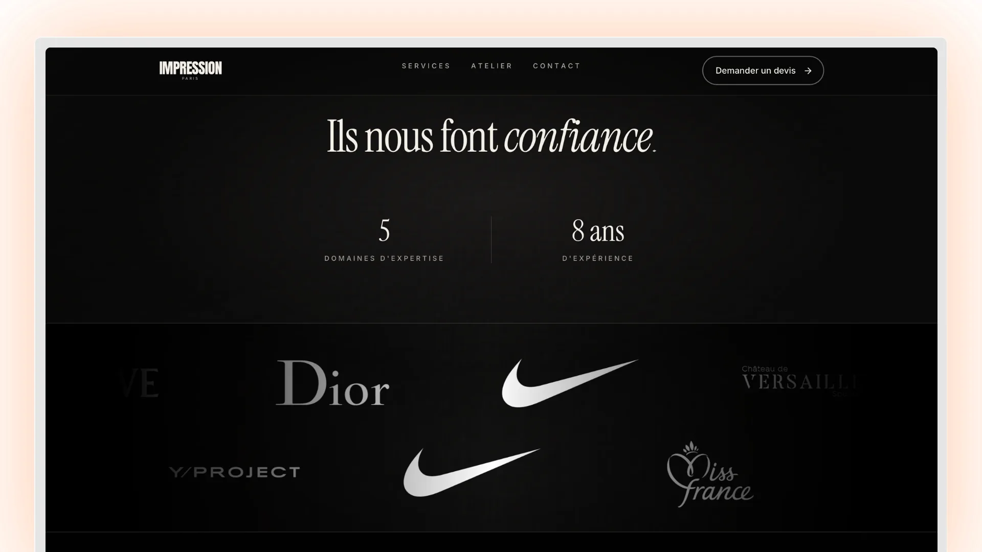 Capture du site IMPRESSION Paris