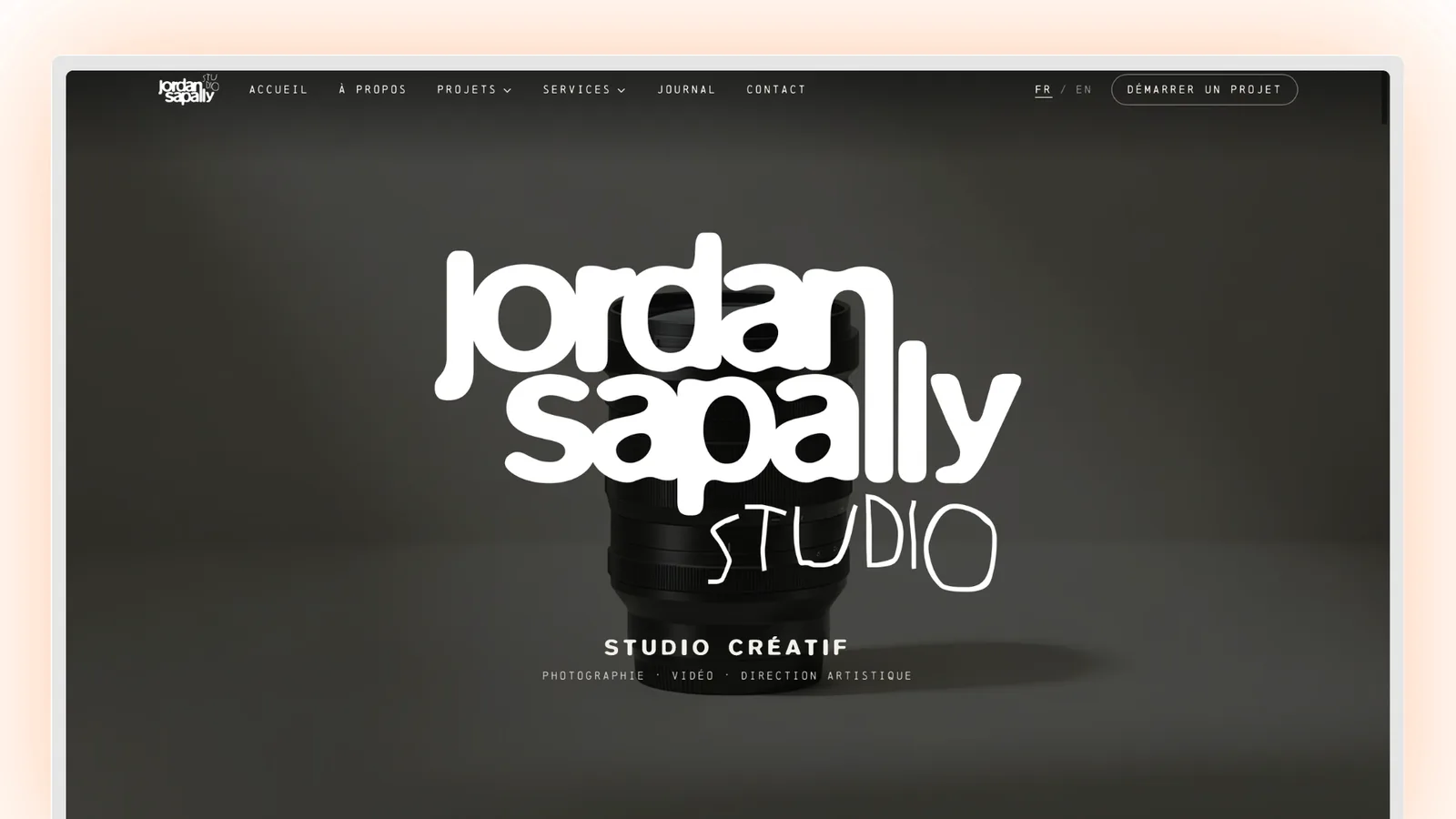 Capture du site Jordan Sapally Studio réalisé par Odyssée