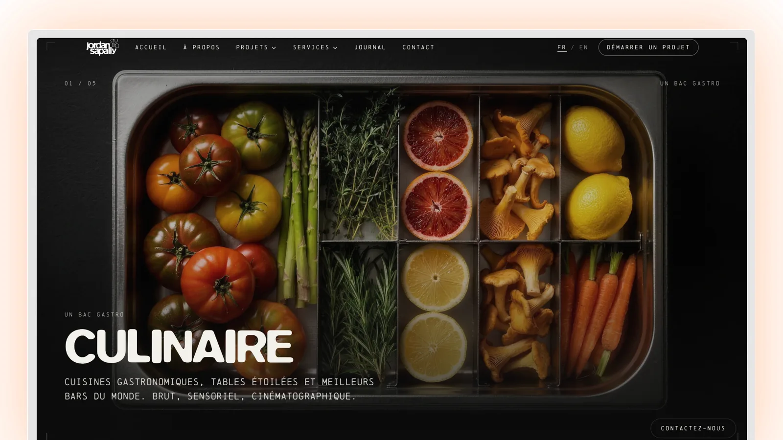 Capture du site Jordan Sapally Studio réalisé par Odyssée
