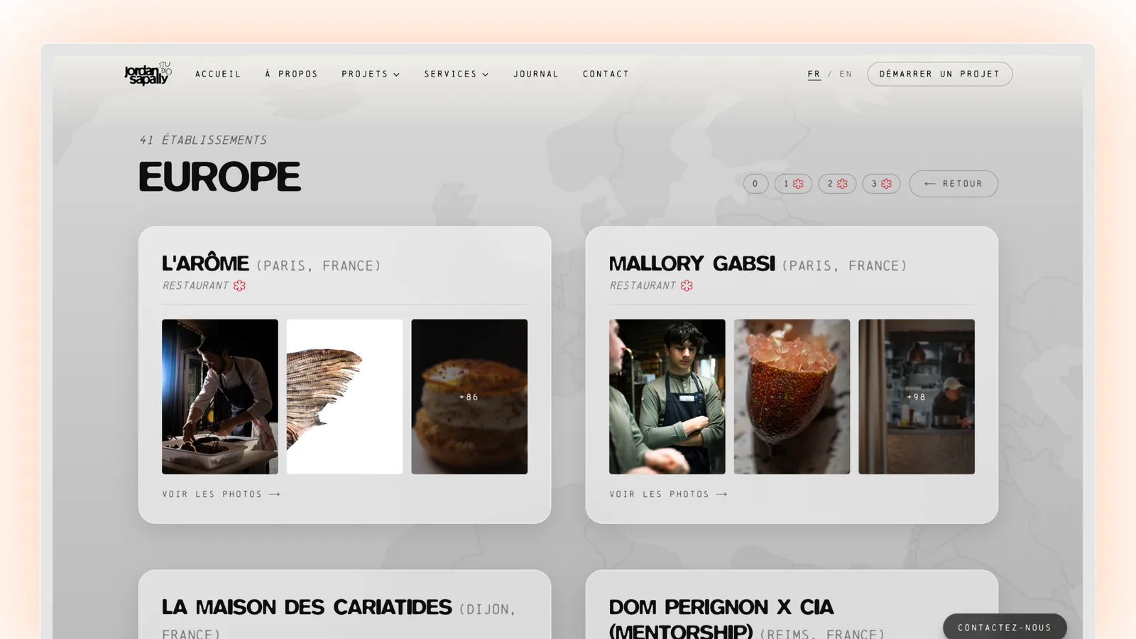 Capture du site Jordan Sapally Studio réalisé par Odyssée
