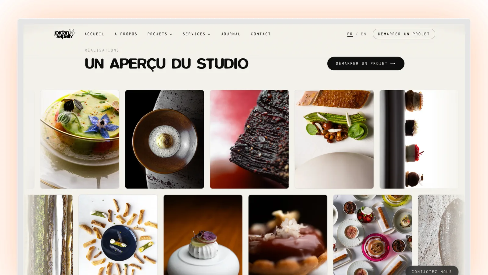 Capture du site Jordan Sapally Studio réalisé par Odyssée