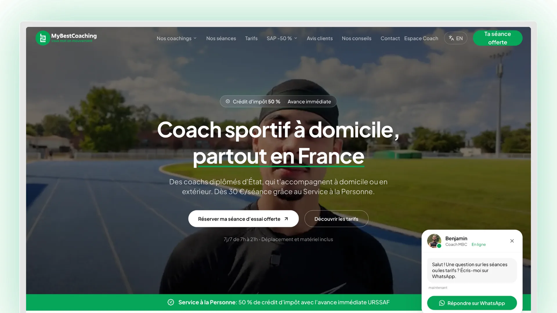 Aperçu du site MyBestCoaching réalisé par Odyssée